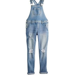 Girl's denim overalls